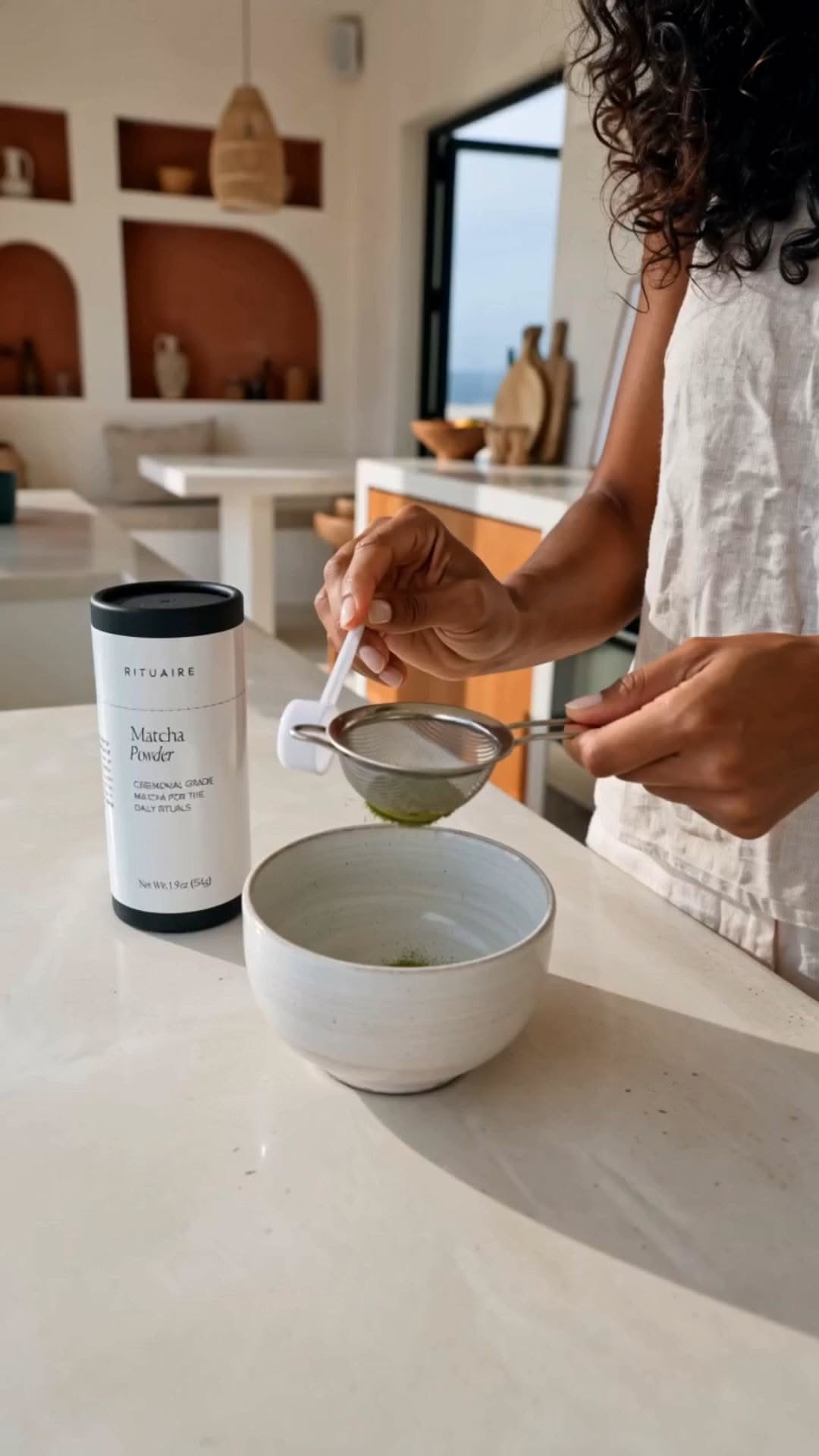 After the Ritual — preparing matcha in a morning kitchen
