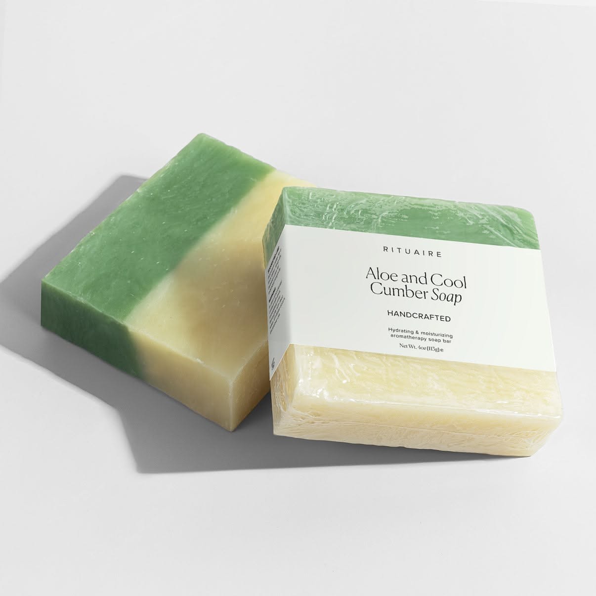 Rituaire Aloe and Cool Cumber Soap — two-tone bars